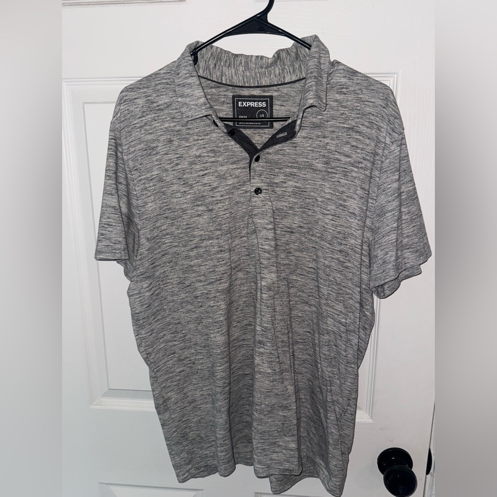 Express Heather Gray Polo Shirt